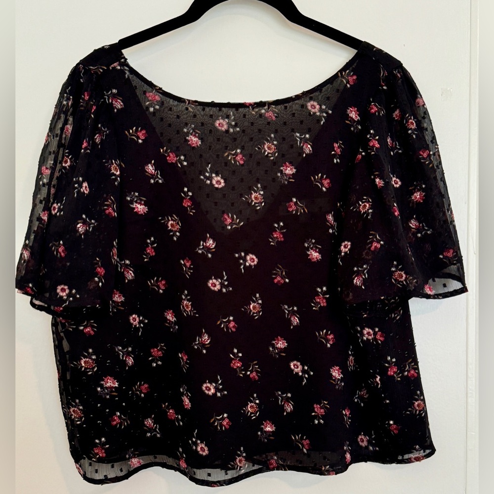 LOFT Floral Chiffon Top